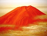 清水規　赤富士　日本画/紙本